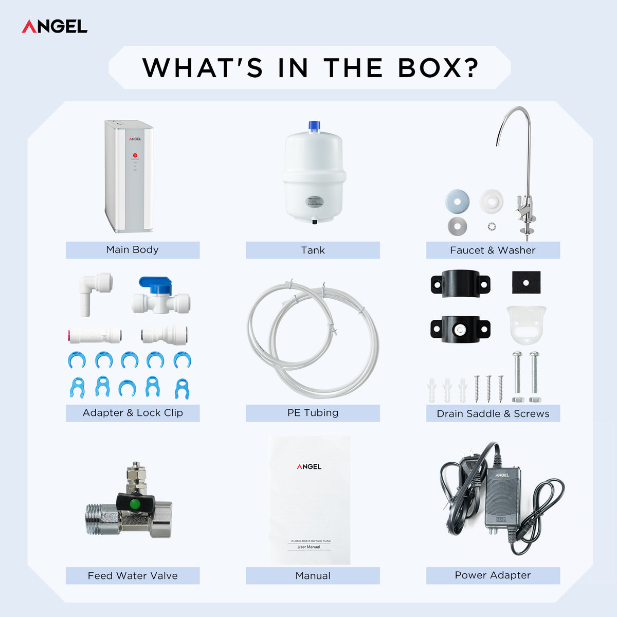 ANGEL X1 Reverse Osmosis Water Filter, 7-Stage Under Sink Water Purifier, 3-Year Long-Lasting RO Water Filtration System, 2:1 Pure to Drain, Reduces PFAS/PFOS, Compact & Easy to Install, Lead-Free