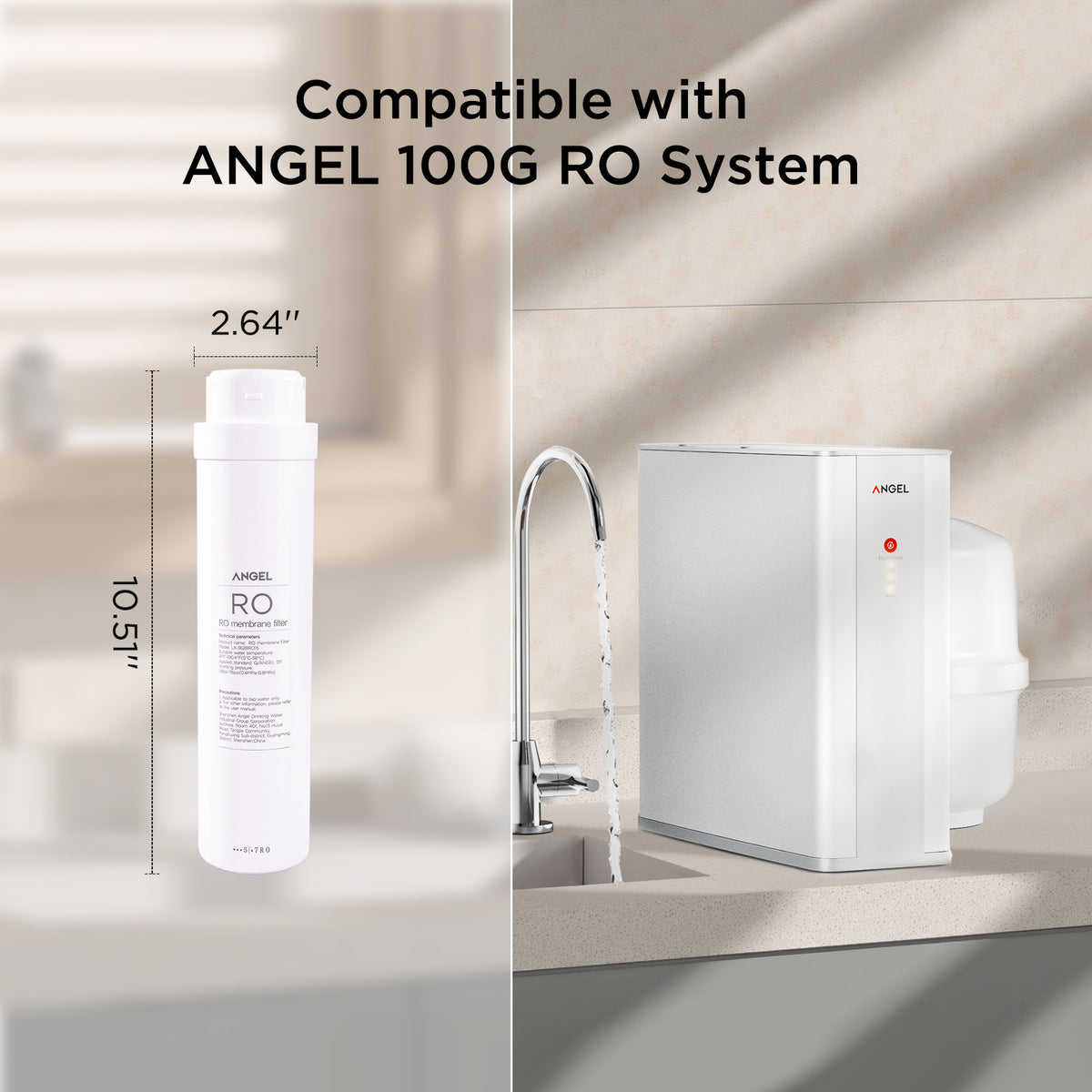 ANGEL X1 Series RO Filter Replacement 1-Pack | For X1, X1Pro, W-J3781-ROC15, W-J3680-ROB15, Long-Lasting 24–36 Month Lifespan